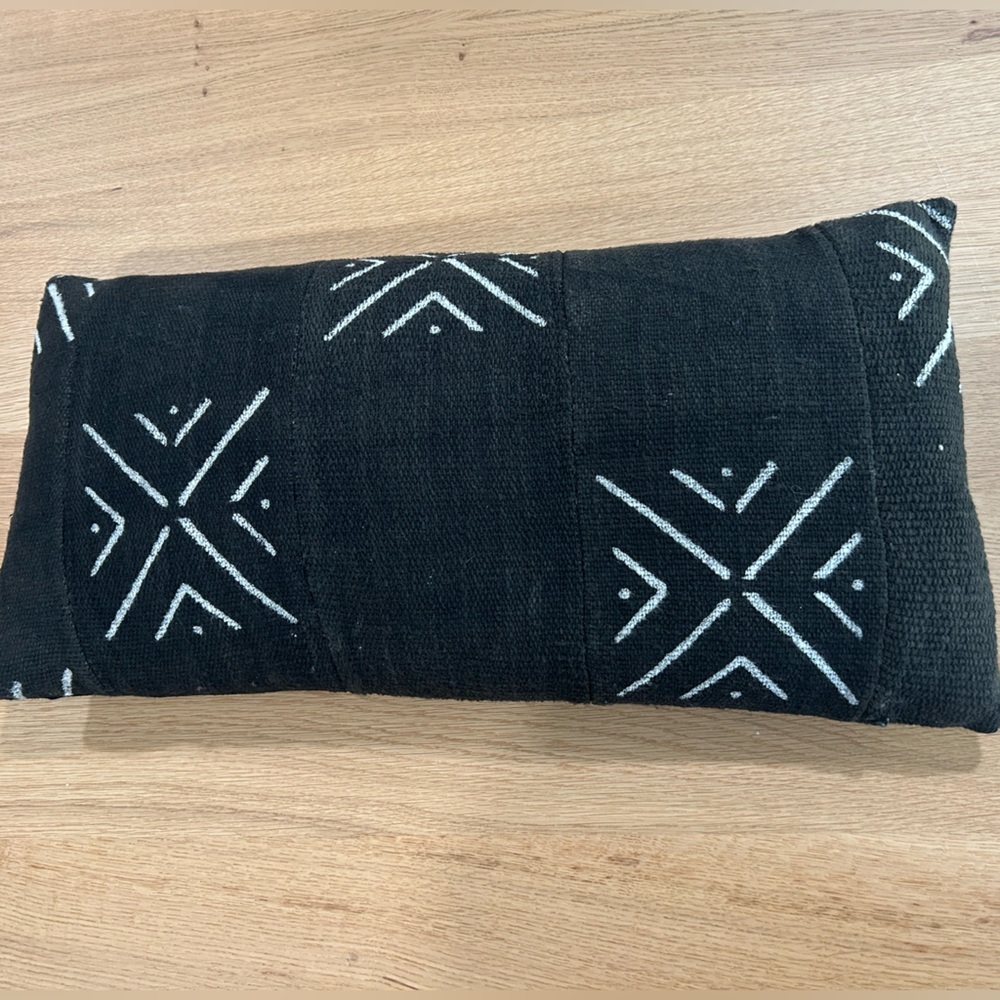 Black and White Patterned Lumbar Pillow